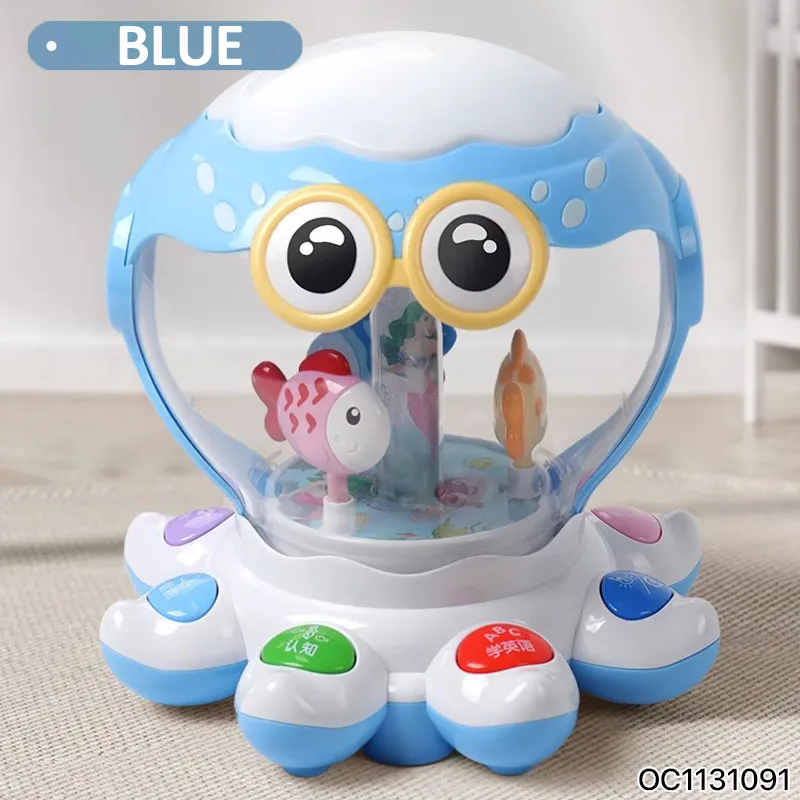 Wholesale Plastic Montessori Educational Interactive Musical Battery Operated Baby Hand Drum with Light and Music