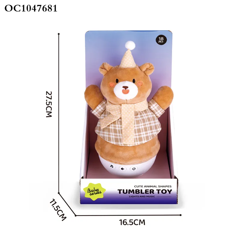 Wholesale Baby Soothing Doll Animal Bear Soft Plush Cute Toy with Light up and Music