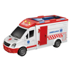 Wholesale Kids Educational Friction Cartoon Small Car Plastic Ambulance Toy with Light Sound