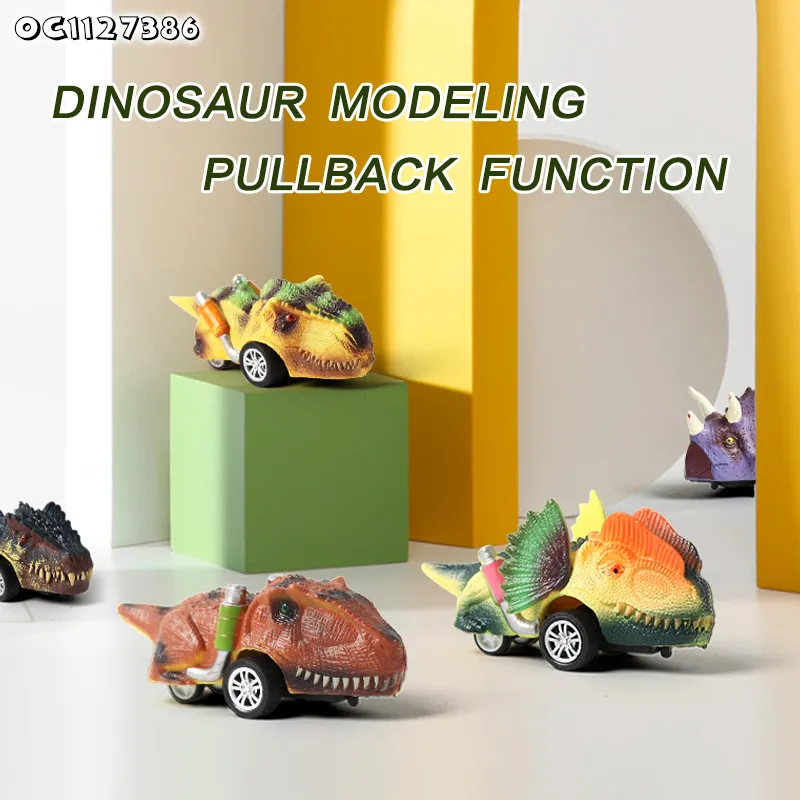 Wholesale Dinosaur Model Mini Pull Back Animal Car Plastic Cheap Small Toy Set