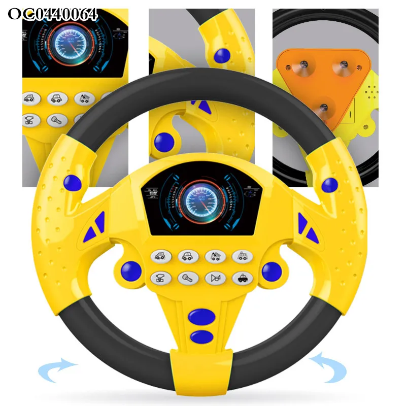 Children Educational Interactive Battery Operated Babies Games Montessori Music Steering Wheel Driving Plastic Toy