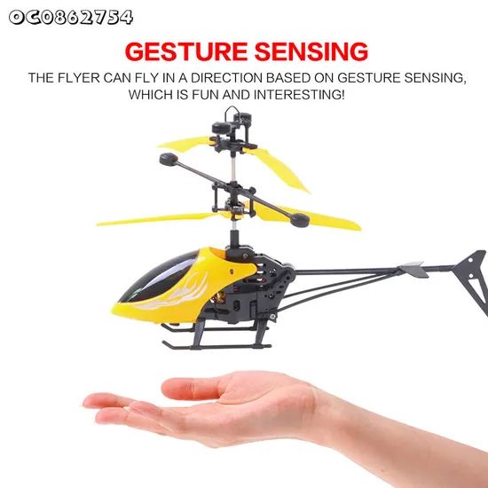 Wholesale Mini LED RC Small Remote Control Hand Gesture Flying Toys Helicopter with Light