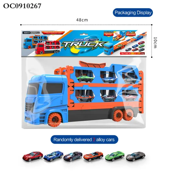 Custom Ejection Fold Metal Transportation Storage Container 3 Layer Truck Model Car Mini Vehicle Toy for Kids Alloy Diecast Toys