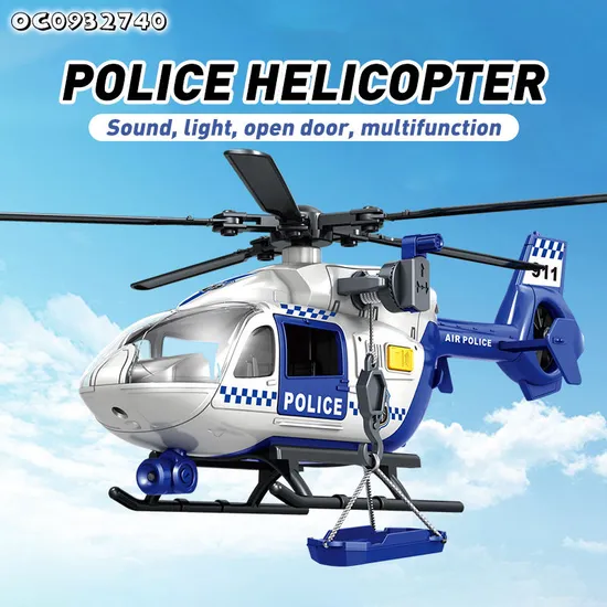 1: 12 Scale Model Electric Kids Rescue Toys Helicopter for Kids Gift with Light and Sound
