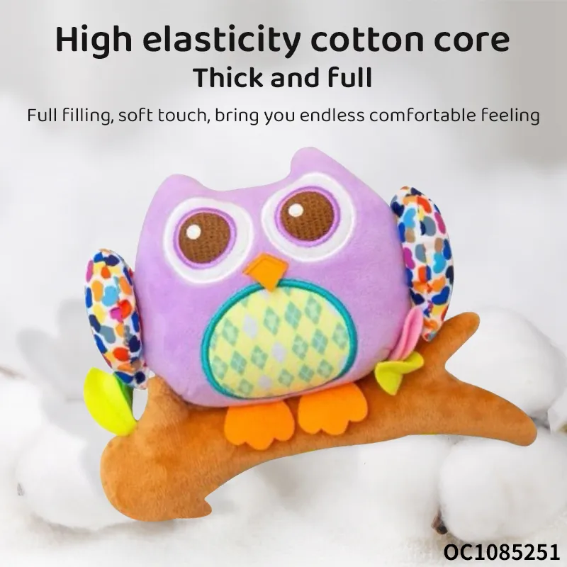 Wholesale Children Stuffed Anti-Stress Sensory Pull Animal Musical Plush Baby Sensory Owl Plush Toy