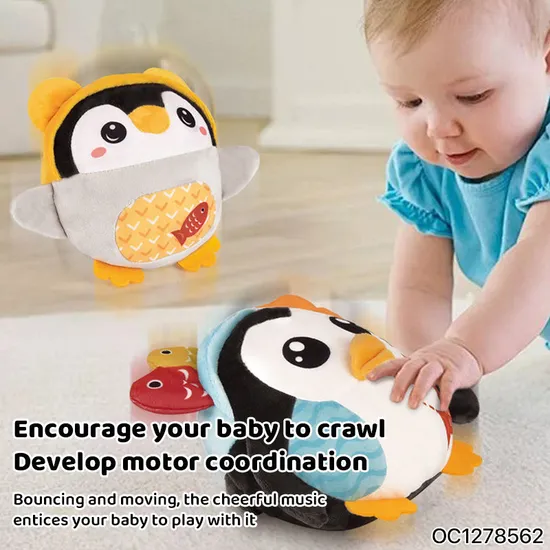 Wholesale Stuffed Cute Baby Soothing Soft Walking Penguin Animal Plush Toy