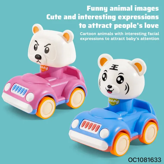 Wholesale Baby Brain Press and Go Cartoon Animal Small Toys Miniature Car