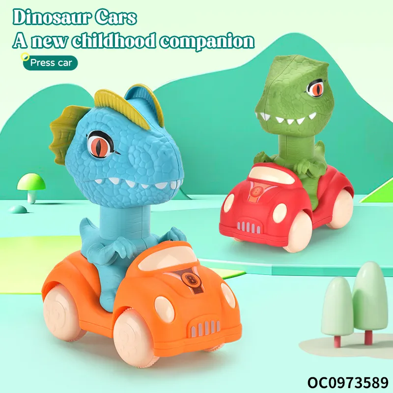 Wholesale Children's Baby Sensory Press and Go Dinosaur Car Animals Baby Hand Eye Coordination Toy