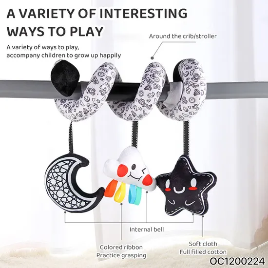 Wholesale Plush Stuffed Rotating Baby Soft Spiral Plush Baby Sensory Toy