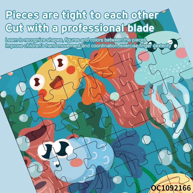 Gift Popular Kids Funny 36PCS Jigsaw Puzzle Printing Small Educational Puzzle Sea Animal Games Toy for Kids