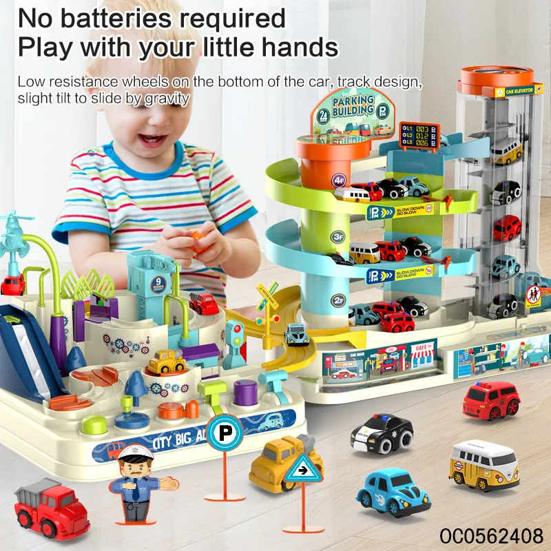 Kids Board Games Table Race Track Electric Car Parking Lot Park Play Adventure Toy