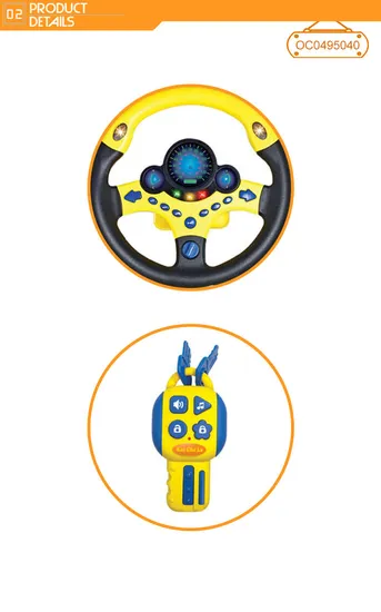 Kids Plastic Steering Wheel Battery Operated Children Educational Steering Wheel Toy with light Music