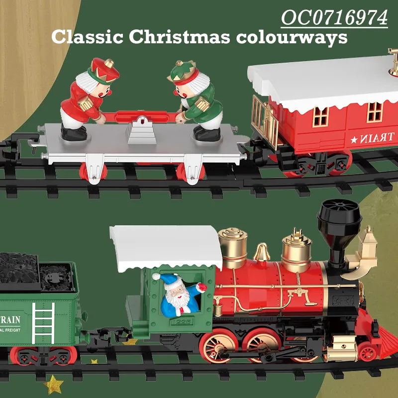 Christmas Decoration Lighted Musical Electric Train Toys with Track Set