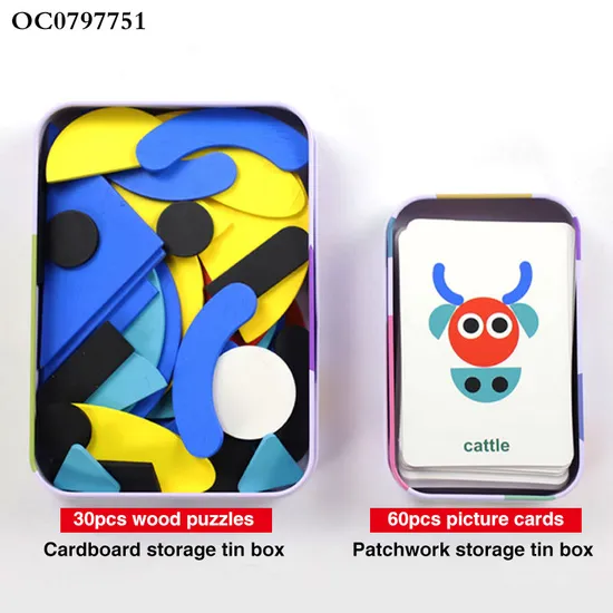 Custom Puzzle Brain Games Board Cards Wooden Animal Jigsaw Puzzle Children Games Toy for Kids