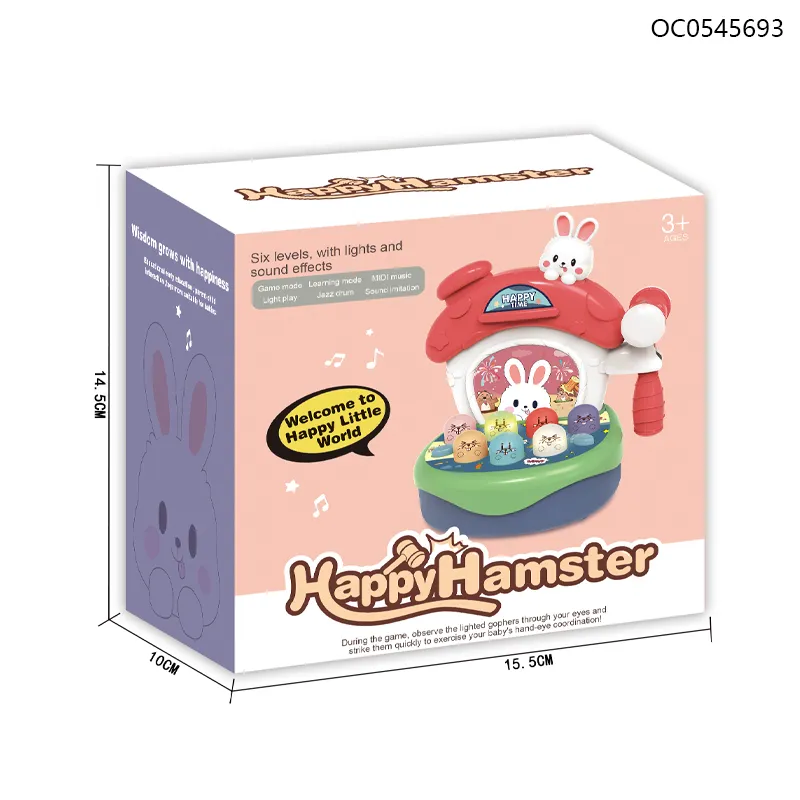 Wholesale Family Rabbit LED Lighted up Plastic Whack a Mole Electronic Board Game for Kids