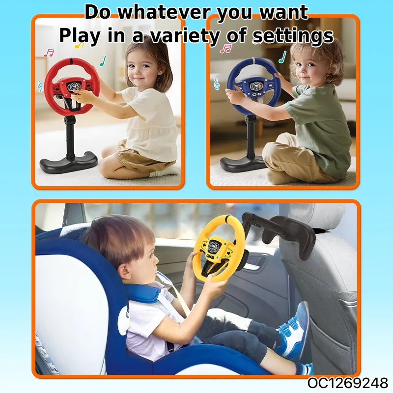 Wholesale Interesting Child Educational Montessori New Pretend Toys Game Car Key Kids Electric Steering Wheel Toy