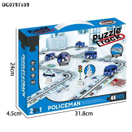 Theme New Novelty Toys Kids DIY Assembly Puzzle Board Game Track Toy with Wind up New Car Toy for Boys