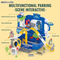 2in1 Trolley Suitcase Electronic Parking Lot Luxury Play Set Car Toys with Mini Alloy Diecast Car Model