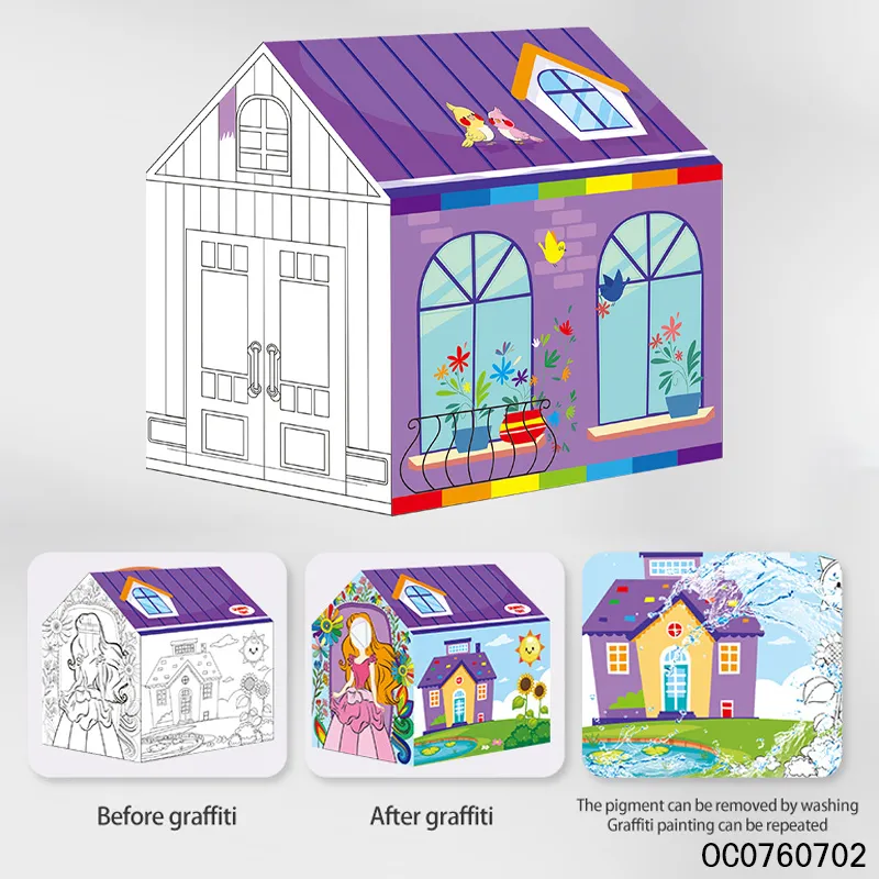 Children Funny Indoor Kids Model Coloring Toys Paint Plastic Playhouse
