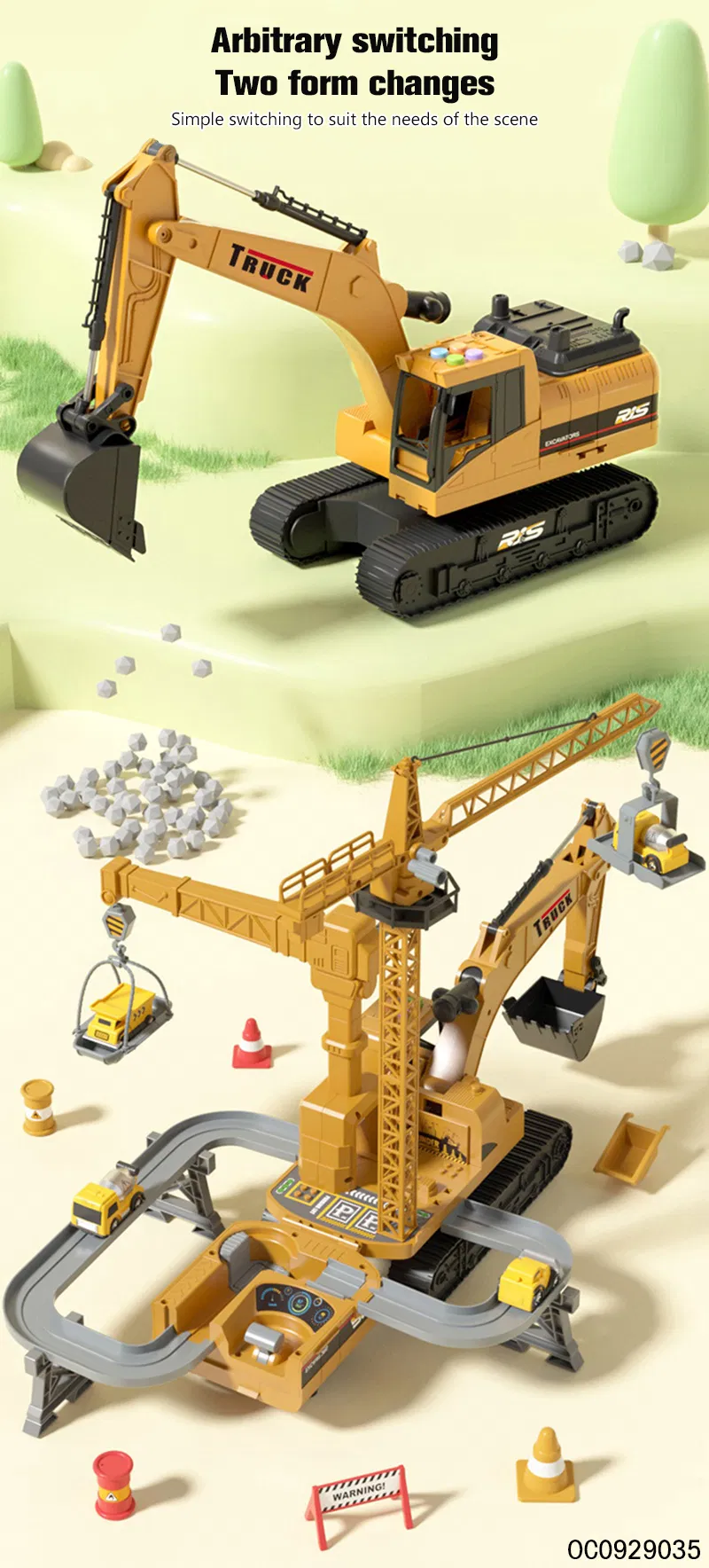 Track Slot Adventure Excavator Game Montessori Educational Toys for Boys
