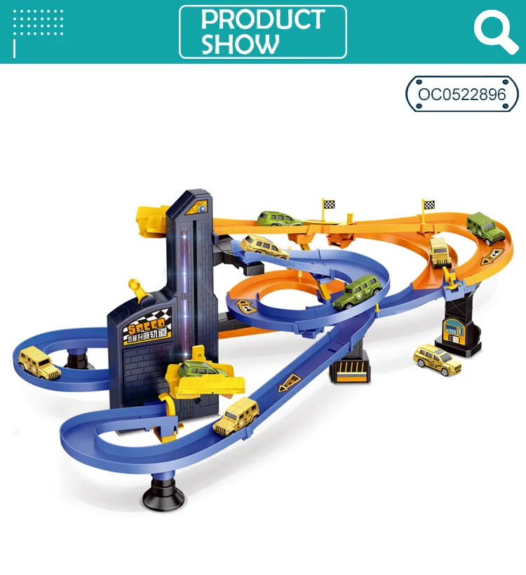 Light up Racing Toy Game Plastic Sliding Tracks Assembly Toy for Cars