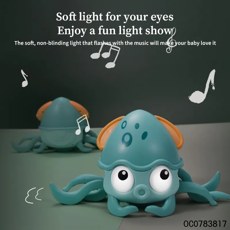 Wholesale Plastic Children Electric Musical Cute Sensing Crawling Crab Animal Baby Toys