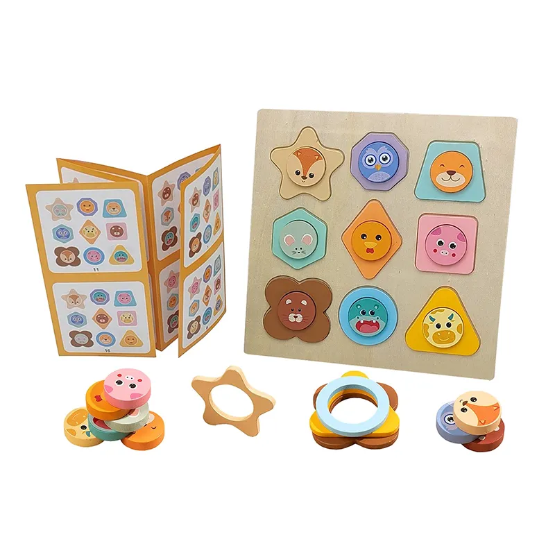 Baby Toys 3D Puzzle Cartoon Animals Vehicle Cognitive Improvement Learning Game Jigsaw Puzzle Wooden Match Toys for Kid Children