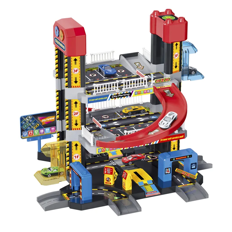 3 Floors Electric Slide Track Assembly Children Parking Lot Toys