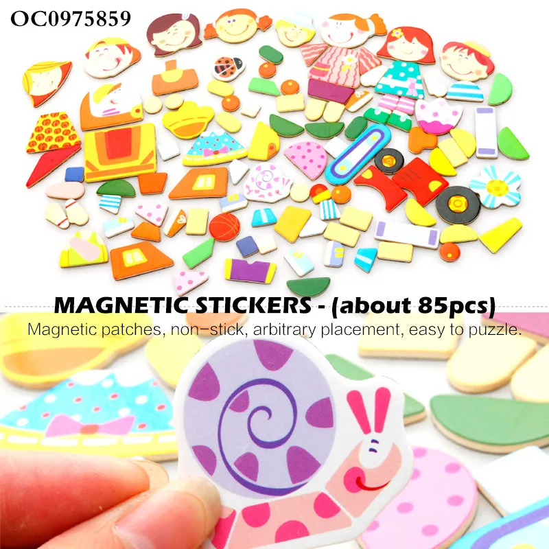 2in1 Drawing Black Board Wooden Toys Montessori Magnetic Jigsaw Puzzle Children's Intelligence Early Education Toy