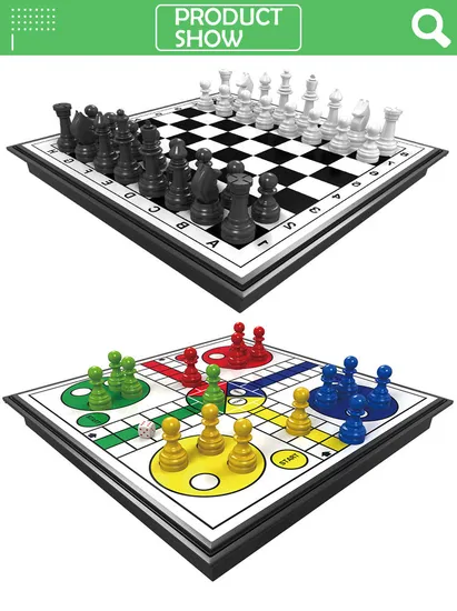 Wholesale Family 2 in 1 International Magnetic Chess and Flying Kids Playing Chess Board Set Game