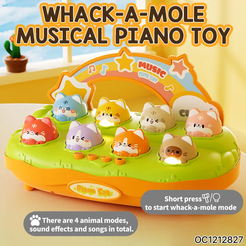 Wholesale Montessori Funny Creative Interactive Cartoon Hammer Whack a Mole Electronic Board Games Toys for Children with Music