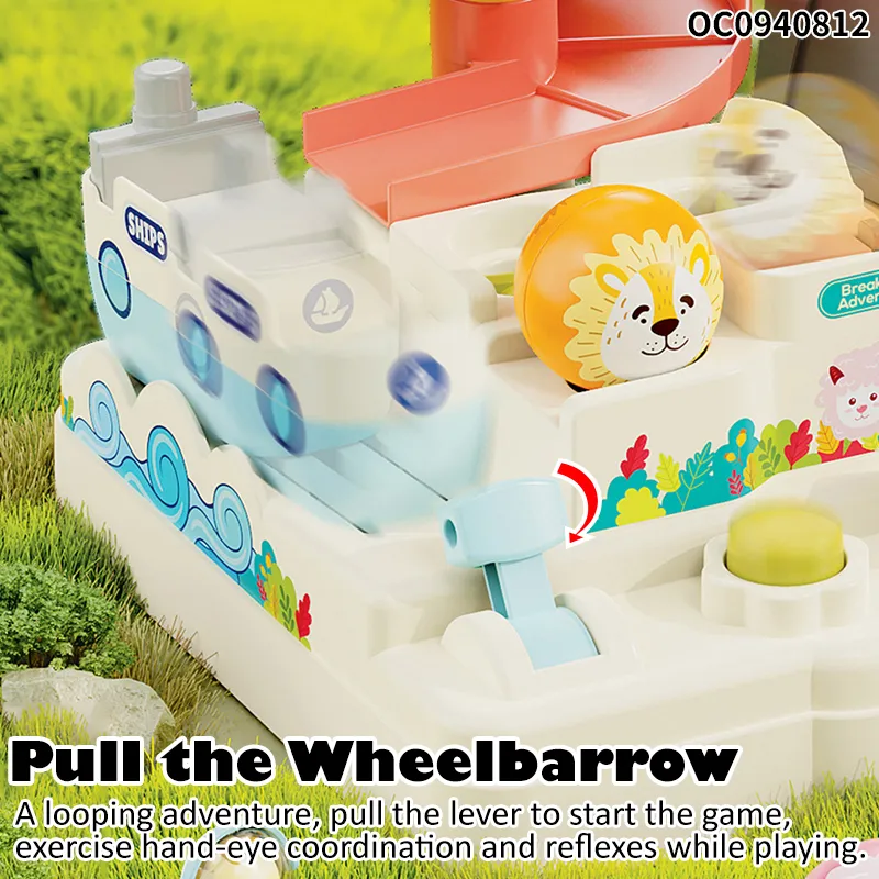 Ball Track Hand Eye Coordination Training Brain Adventure Games Toys for Infant with Tower Crane Toy