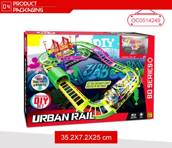 Christmas Racing Rail Car Model Electric Track Light Rails Car Educational Toy