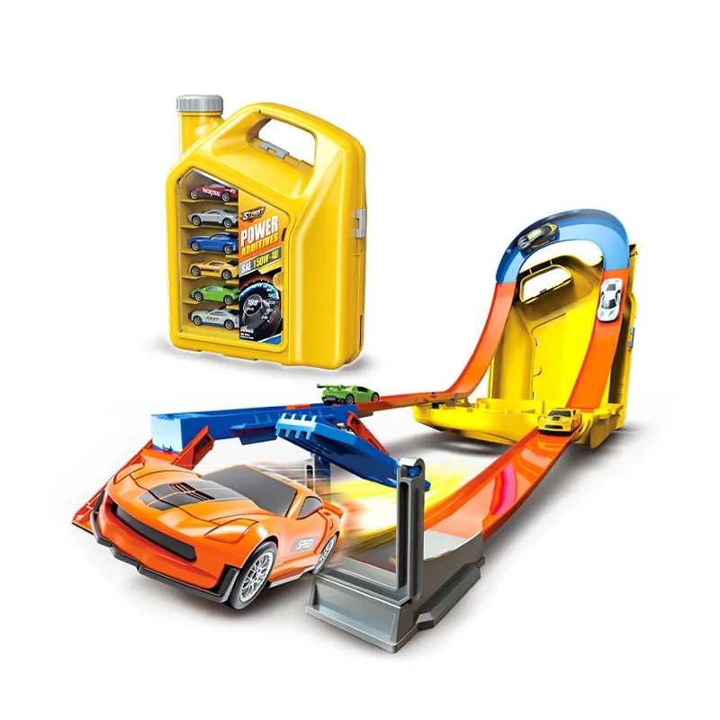 Children Boys Indoor Playing Game Flexible Slot Model Car Construction Racing Plastic Sliding Track Flexible Toy for Kids