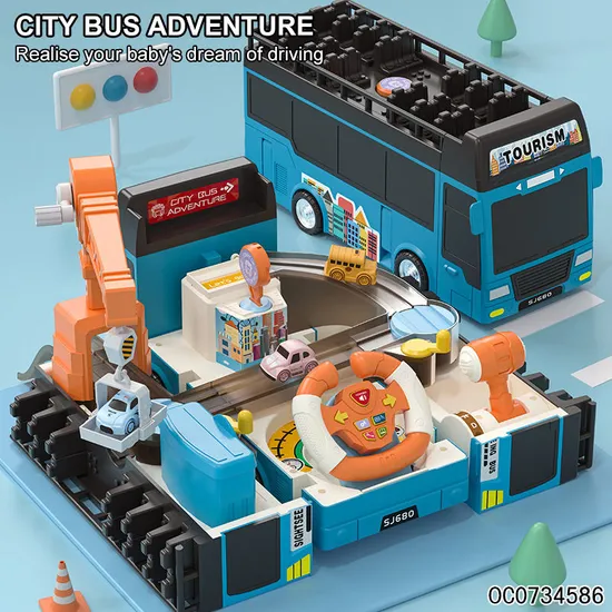 Bus Cars Interactive Interesting Montessori Electric Adventures Game Kids Steering Wheel Toy