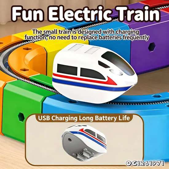 3D Flexible Race Railway Truck Track Assembly Brick Building Block Children Wholesale Plastic Train Toy Car Track Toy