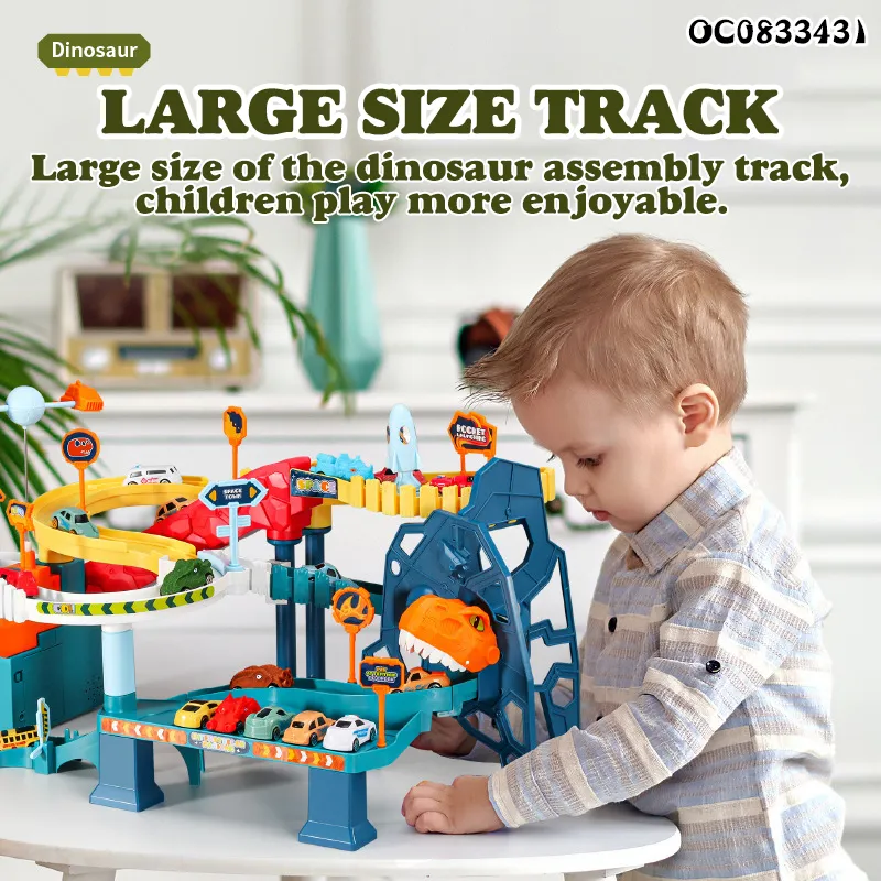 Assembled Scene Electric Powered Slot Car Racing Track Toy with Mini Car