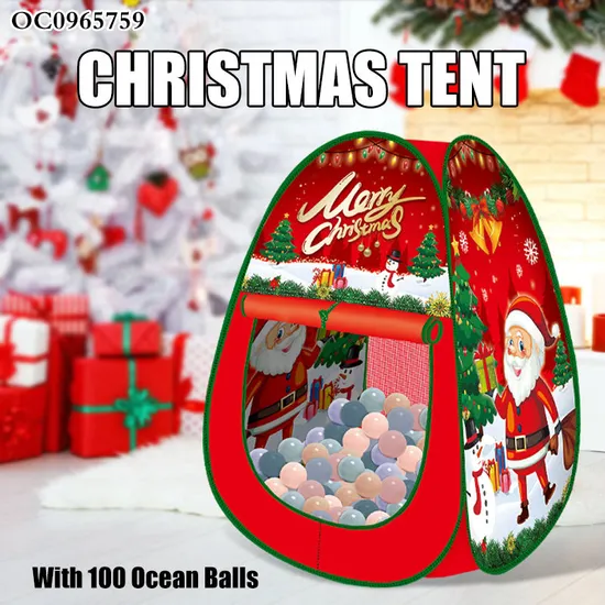 Christmas Theme Ocean Ball Pool Game Kids Baby Play Toy Tent House Indoor Kids Pop up Children Playhouse
