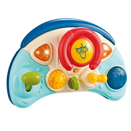 Children Educational Interesting Car Driving Baby Cartoon Steering Wheel Montessori Toy with Light Music