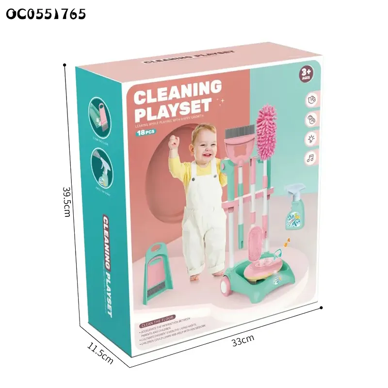 Wholesale Pretend Play Electronic Plastic Children House Play Cleaning Toys Set