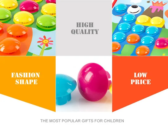 Intelligent DIY Toy 46PCS Button Nail 10 Set Animals Pattern Wooden 3D Jigsaw Puzzle Toy for Kids