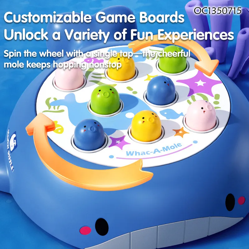 Wholesale Montessori Children Interactive Hammer Fun Electronic Game Whack a Mole Kids Board Game Toy