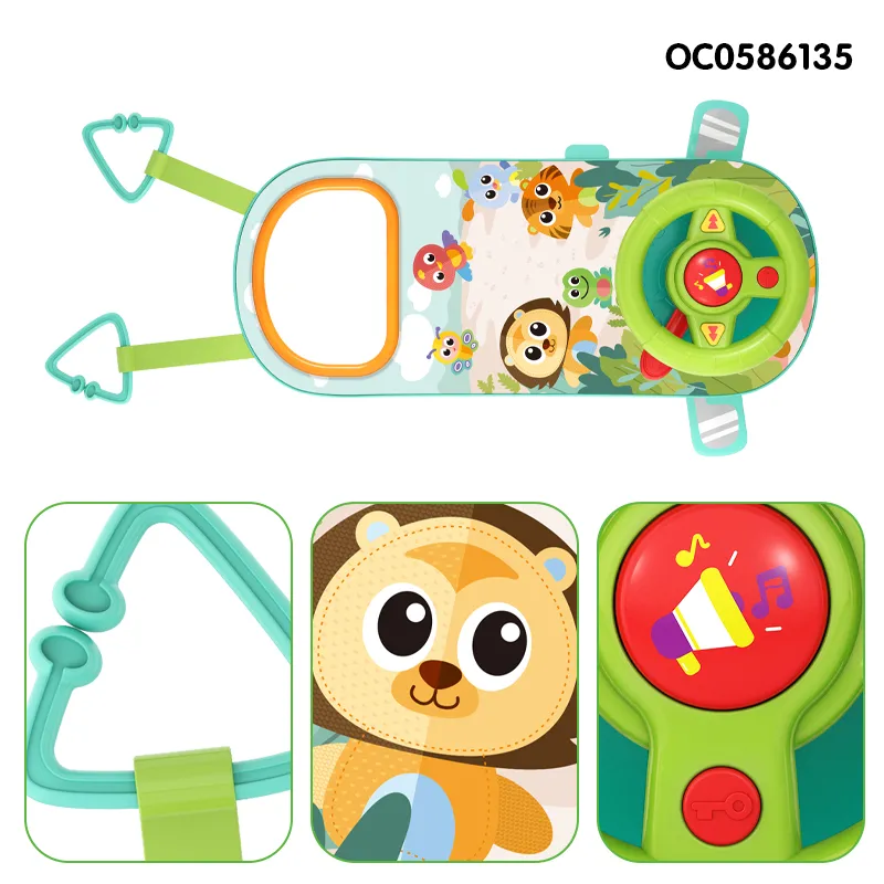 Interactive Montessori Baby Kids Plastic Electrical Children Educational Steering Wheel Toy