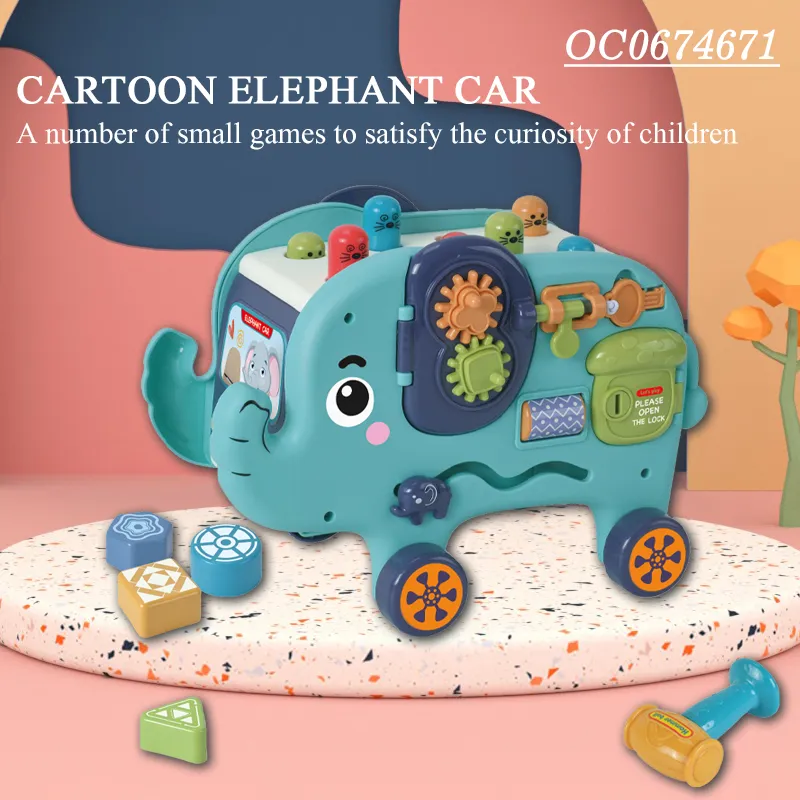 Wholesale Kid Interactive Educational Cartoon Elephant Whack a Mole Game Custom Board Montessori Baby Toys