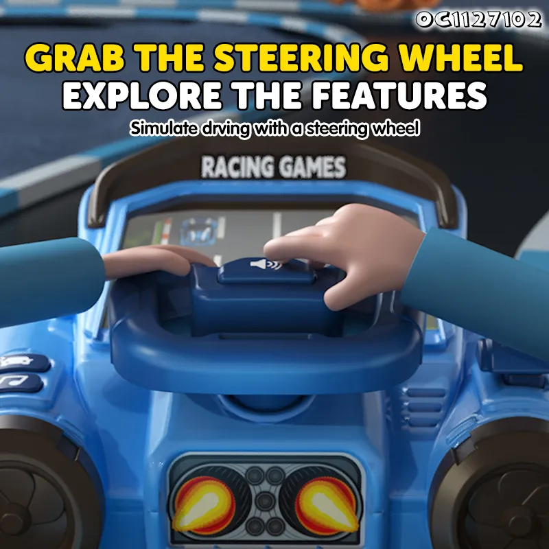 Wholesale Montessori Electronic Interactive Car Adventure Game Racing Adventure Steering Wheel Toys for Kids with Music