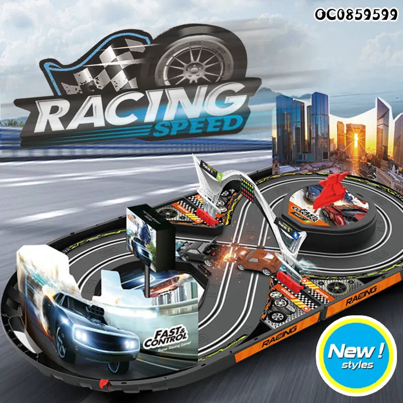 DIY Portable Race Track Toys Rails Car Electronic Game Product Novelty Toys