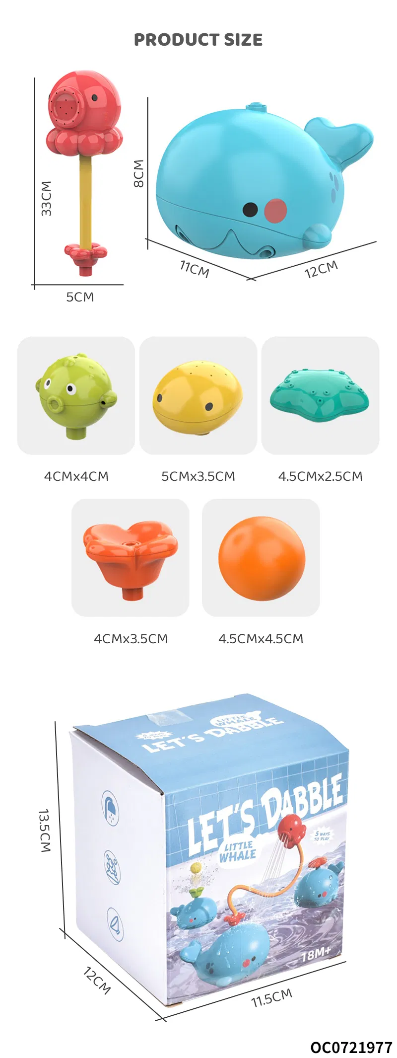 Wholesale Children Electric Whale Float Shower Bath Spray Whale Dolphin Shower Toy