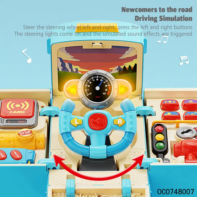 Interesting Interactive Montessori Baby Cartoon Kids Children Educational Steering Wheel Toy