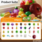 Color Sorting Set Funny Plastic Cutting Food kitchen Set for Kids Pretend Play Fruits and Vegetables Cut Educational Toys