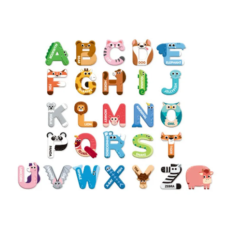 Abcd Cognitive Magnetic Toys Alphabet Animal Puzzle Board Games for Kids Educational